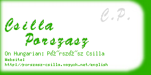 csilla porszasz business card